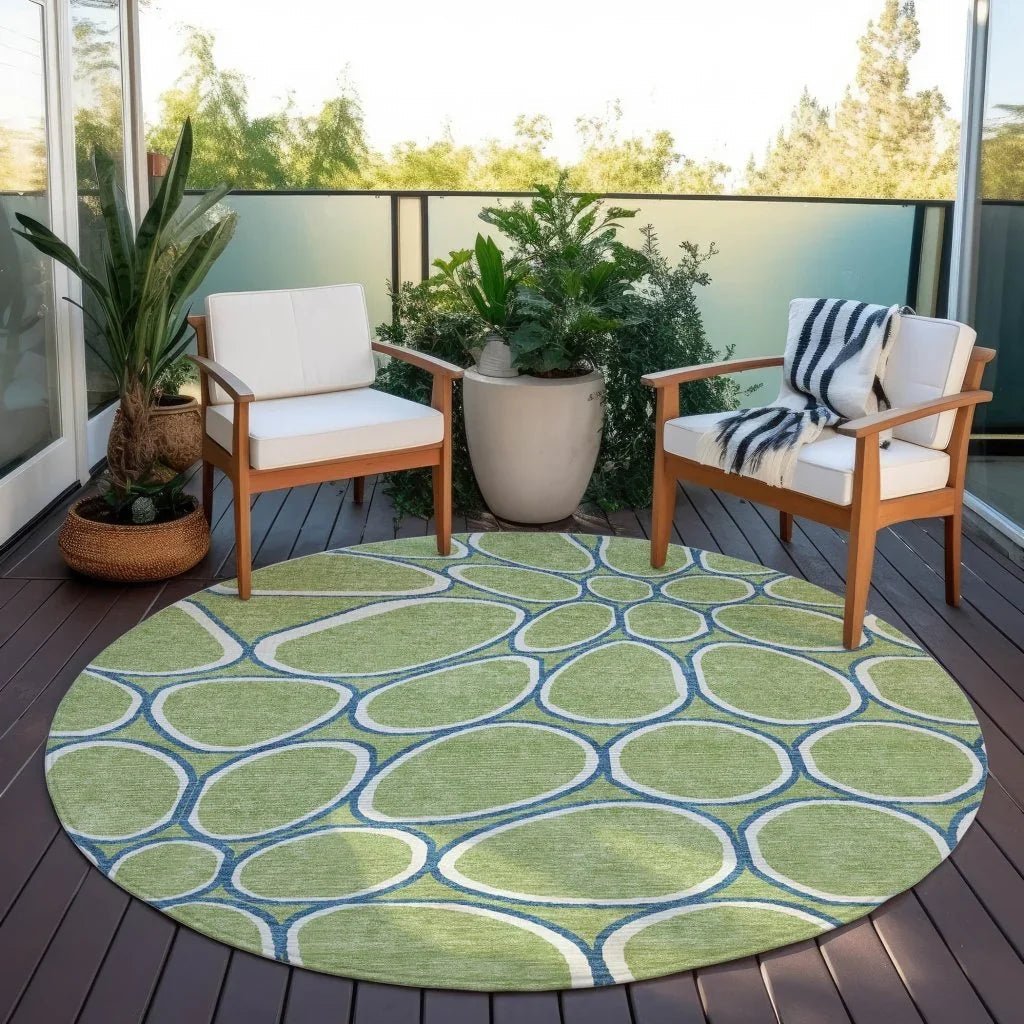 LOOMLAN Rugs Elantra Green Washable Indoor-Outdoor Rug
