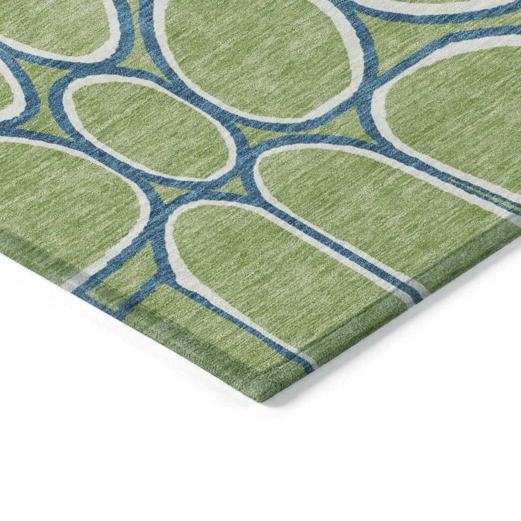 LOOMLAN Rugs Elantra Green Washable Indoor-Outdoor Rug