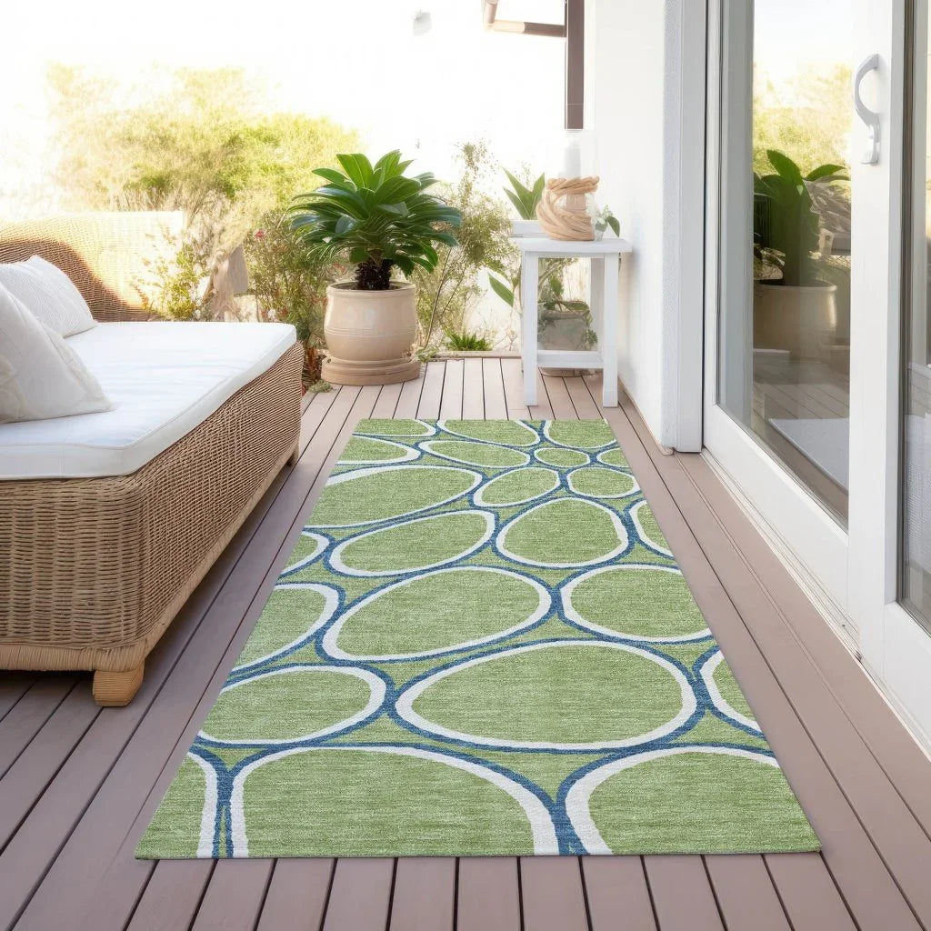 LOOMLAN Rugs Elantra Green Washable Indoor-Outdoor Rug