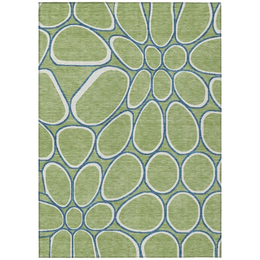 LOOMLAN Rugs Elantra Green Washable Indoor-Outdoor Rug