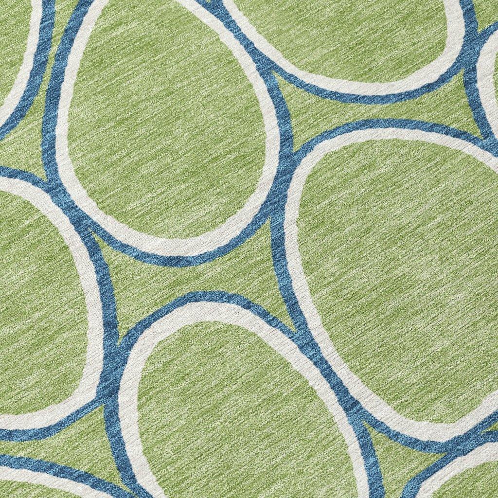 LOOMLAN Rugs Elantra Green Washable Indoor-Outdoor Rug
