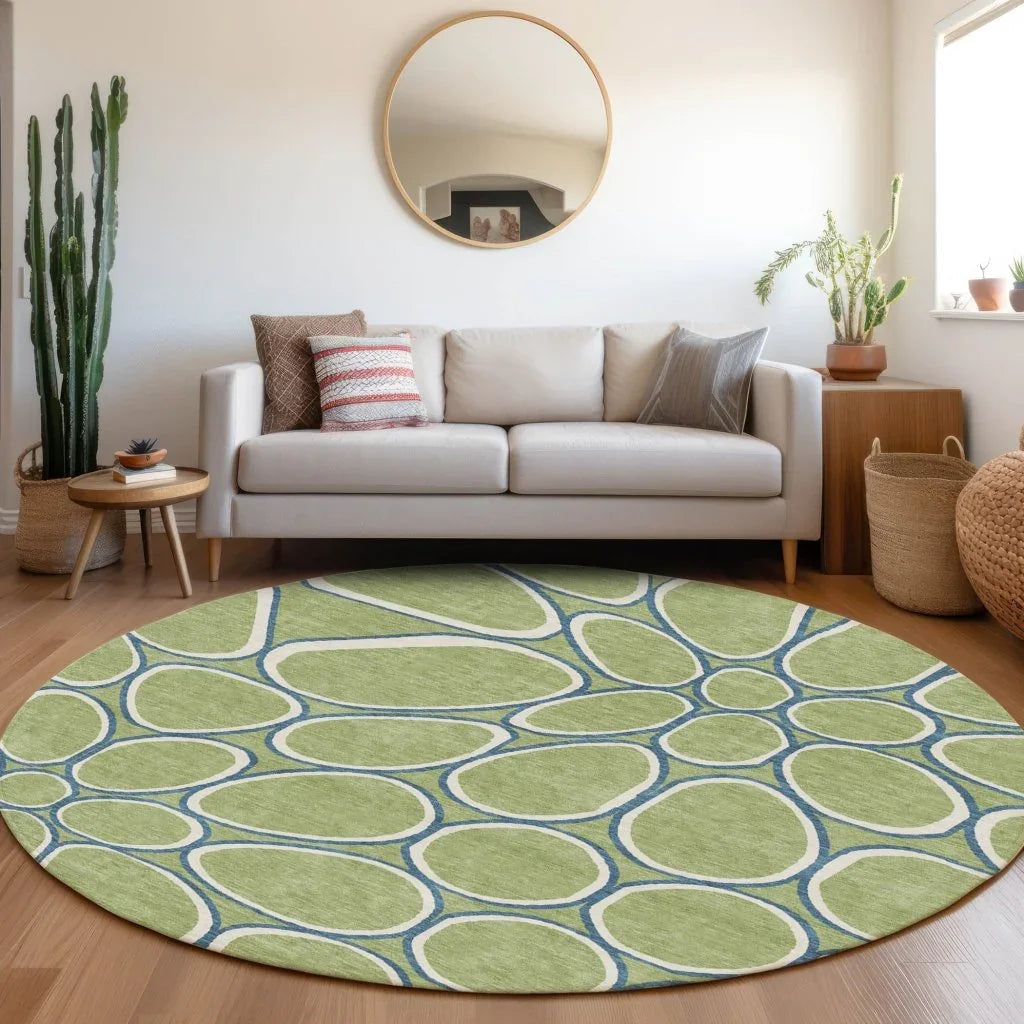 LOOMLAN Rugs Elantra Green Washable Indoor-Outdoor Rug