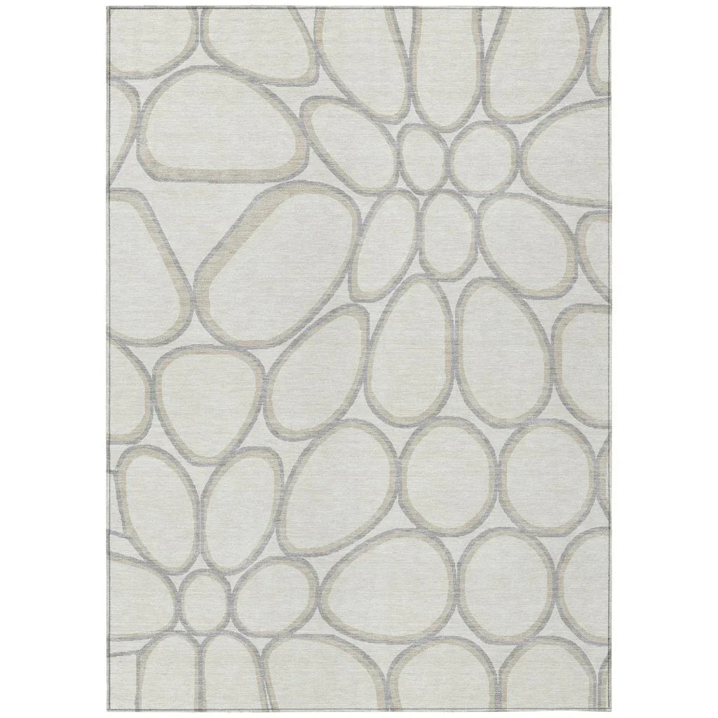 LOOMLAN Rugs Elantra Ivory Washable Indoor-Outdoor Rug
