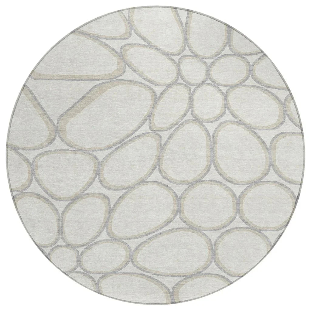 LOOMLAN Rugs Elantra Ivory Washable Indoor-Outdoor Rug