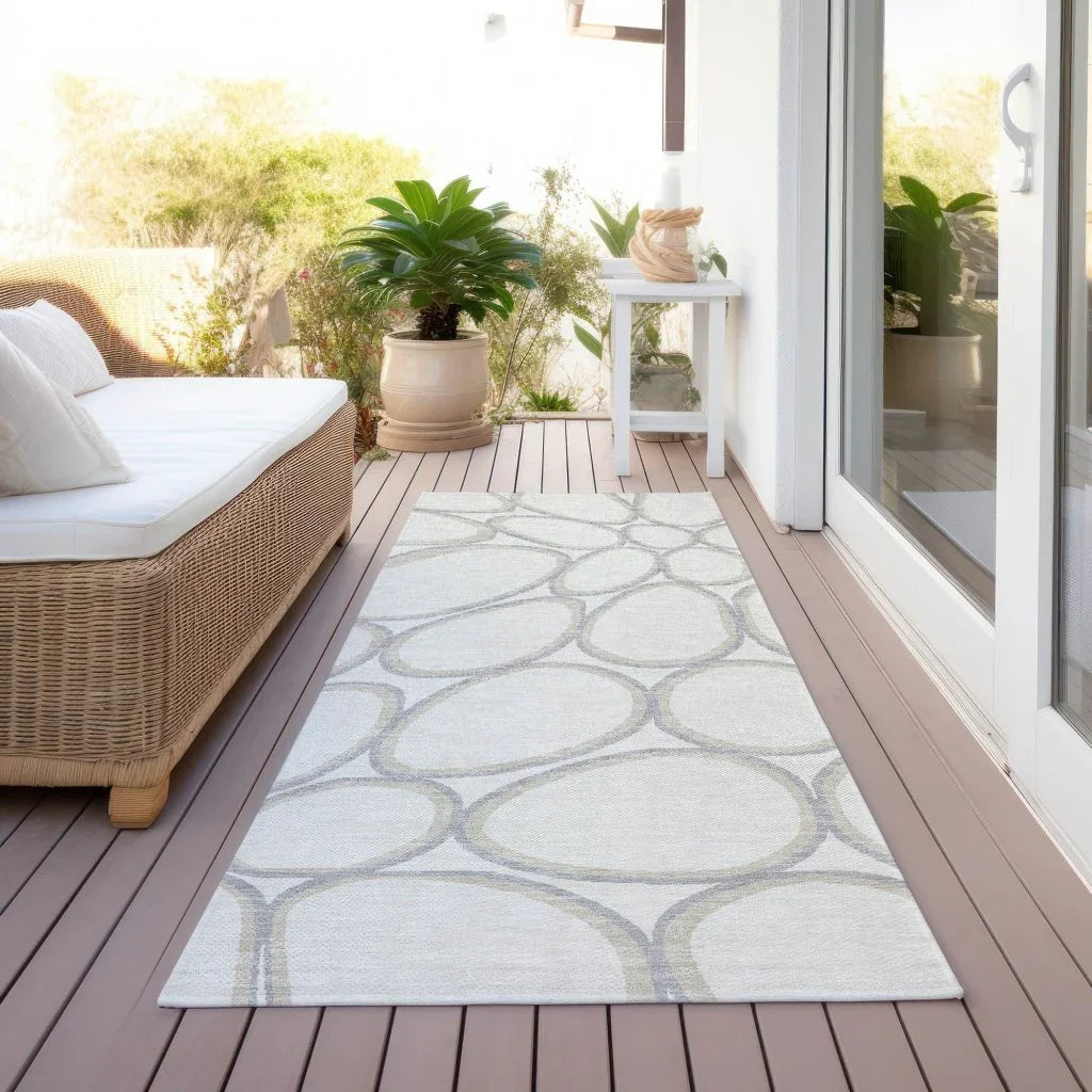 LOOMLAN Rugs Elantra Ivory Washable Indoor-Outdoor Rug