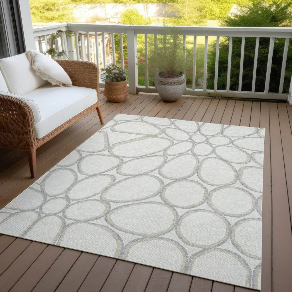 LOOMLAN Rugs Elantra Ivory Washable Indoor-Outdoor Rug