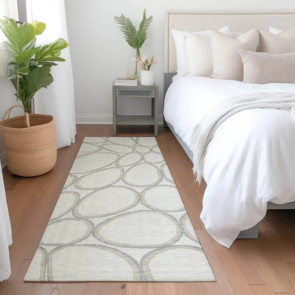 LOOMLAN Rugs Elantra Ivory Washable Indoor-Outdoor Rug
