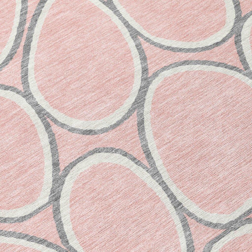 LOOMLAN Rugs Elantra Pink Washable Indoor-Outdoor Rug