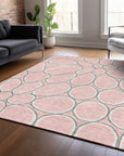 LOOMLAN Rugs Elantra Pink Washable Indoor-Outdoor Rug