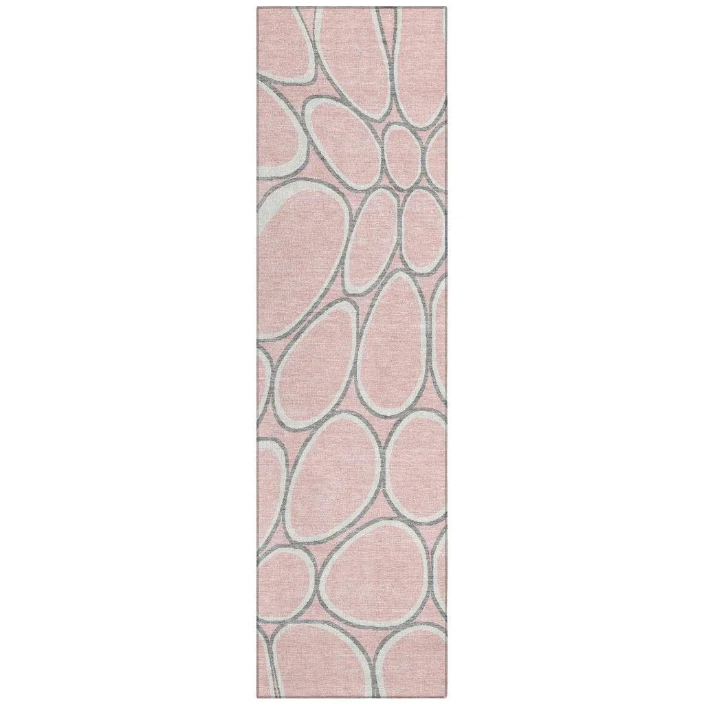 LOOMLAN Rugs Elantra Pink Washable Indoor-Outdoor Rug