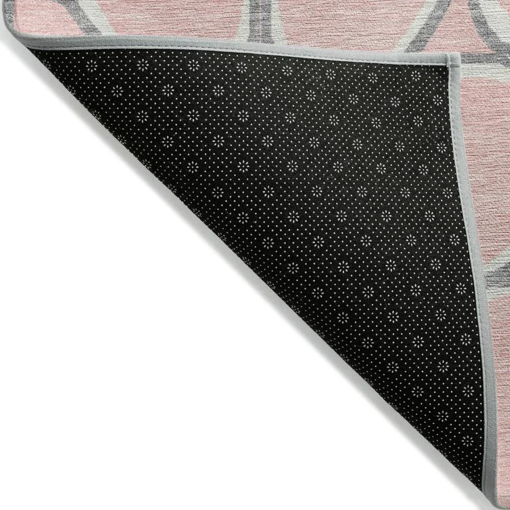 LOOMLAN Rugs Elantra Pink Washable Indoor-Outdoor Rug