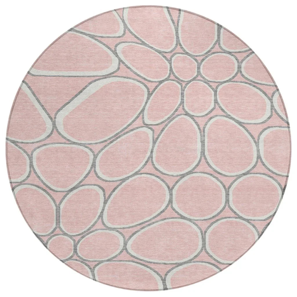 LOOMLAN Rugs Elantra Pink Washable Indoor-Outdoor Rug