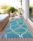 LOOMLAN Rugs Elantra Teal Washable Indoor-Outdoor Rug