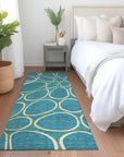 LOOMLAN Rugs Elantra Teal Washable Indoor-Outdoor Rug