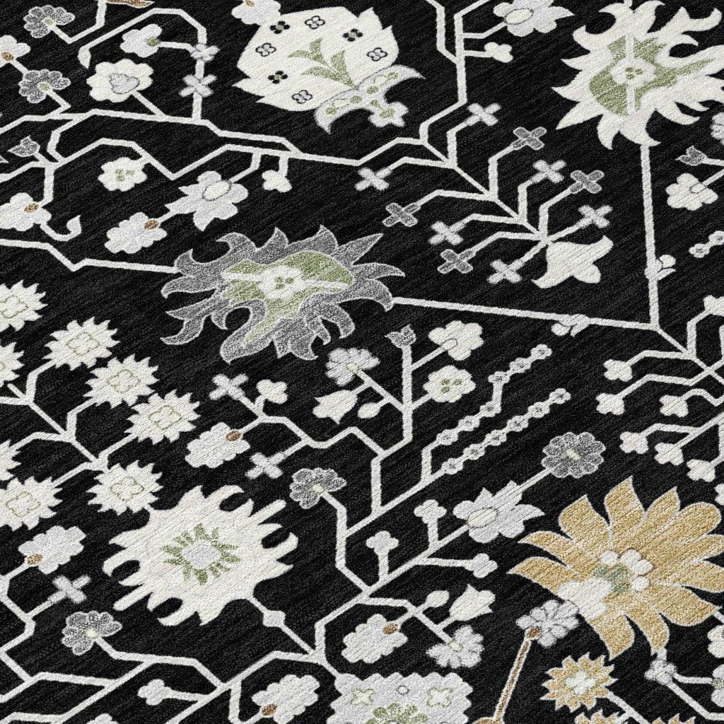 Elara Black Washable Indoor - Outdoor Rug - LOOMLAN - LOOMLAN Rugs - Outdoor Rugs