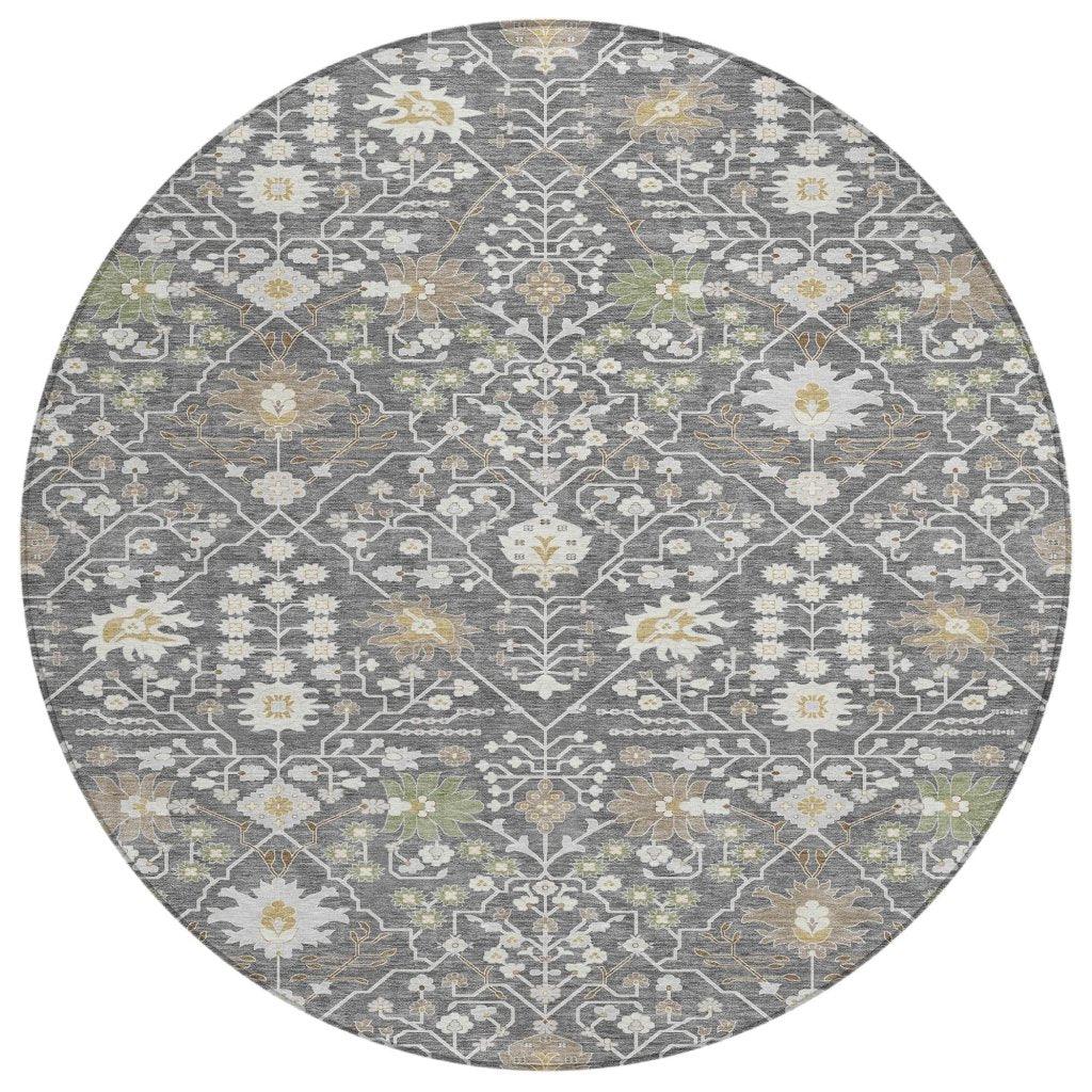 LOOMLAN Rugs Elara Charcoal Washable Indoor-Outdoor Rug