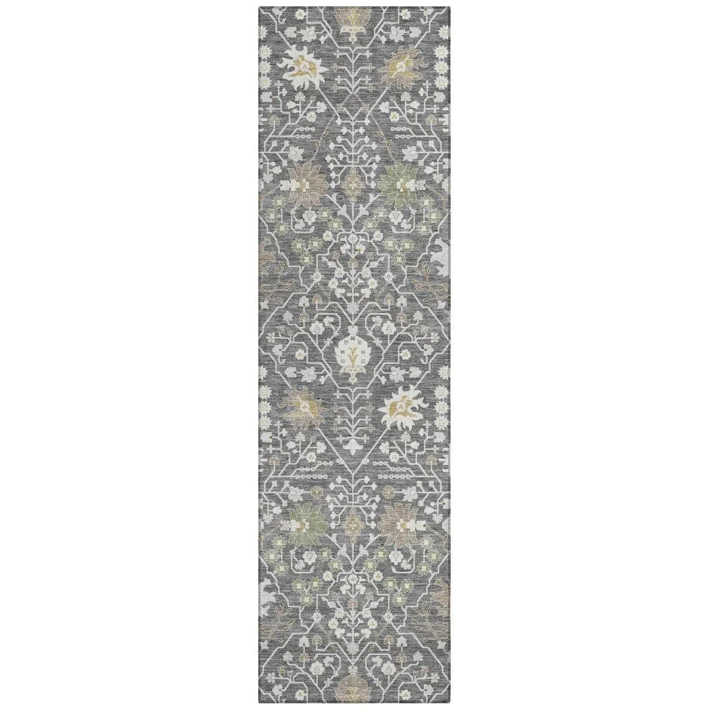 LOOMLAN Rugs Elara Charcoal Washable Indoor-Outdoor Rug