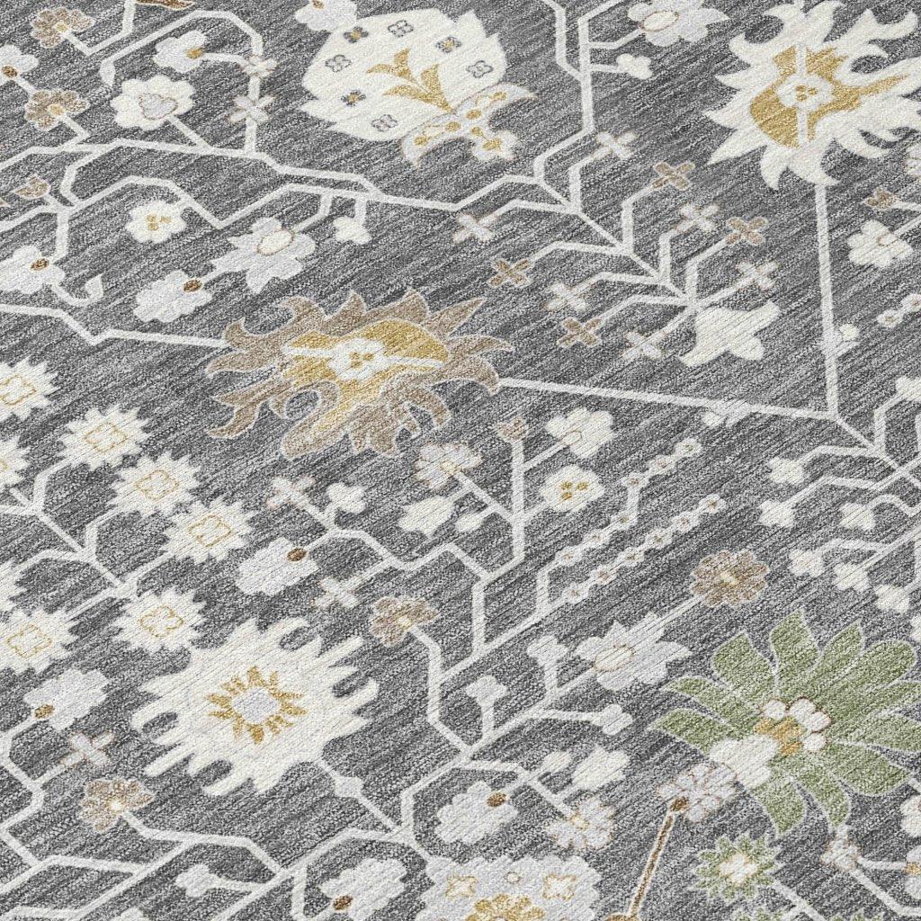 LOOMLAN Rugs Elara Charcoal Washable Indoor-Outdoor Rug