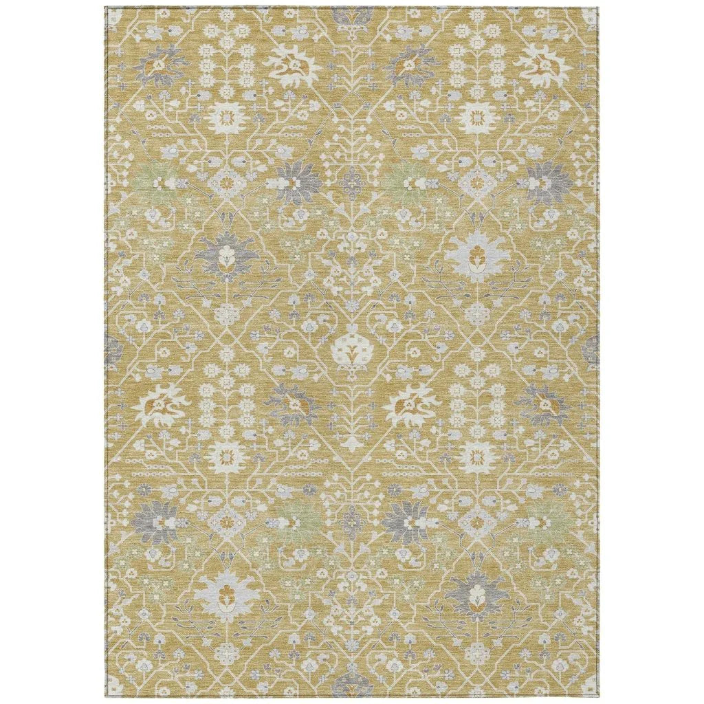 LOOMLAN Rugs Elara Gold Washable Indoor-Outdoor Rug