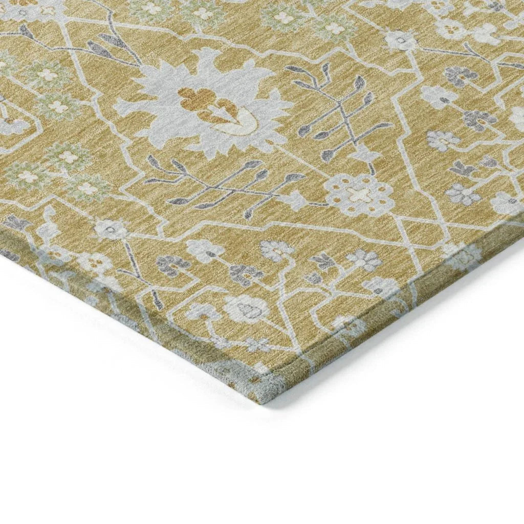 LOOMLAN Rugs Elara Gold Washable Indoor-Outdoor Rug