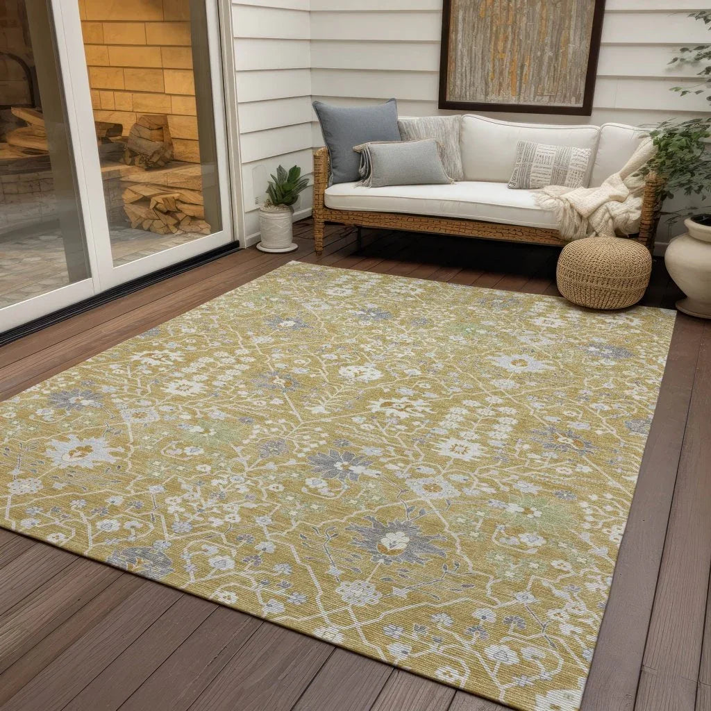 LOOMLAN Rugs Elara Gold Washable Indoor-Outdoor Rug