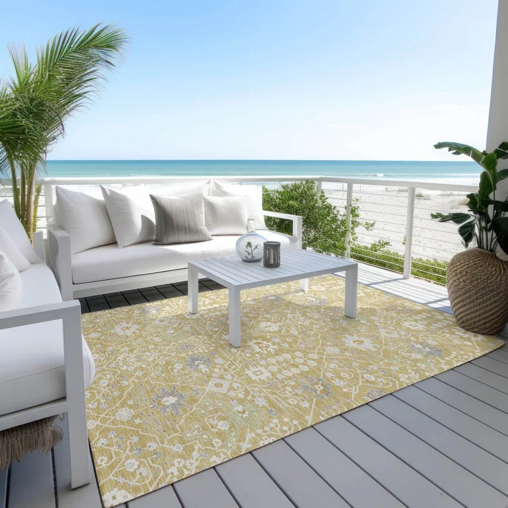 LOOMLAN Rugs Elara Gold Washable Indoor-Outdoor Rug