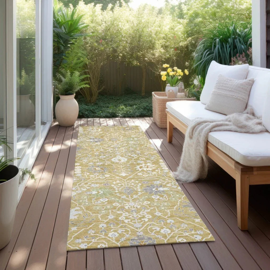LOOMLAN Rugs Elara Gold Washable Indoor-Outdoor Rug
