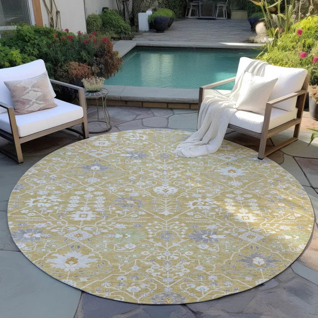LOOMLAN Rugs Elara Gold Washable Indoor-Outdoor Rug