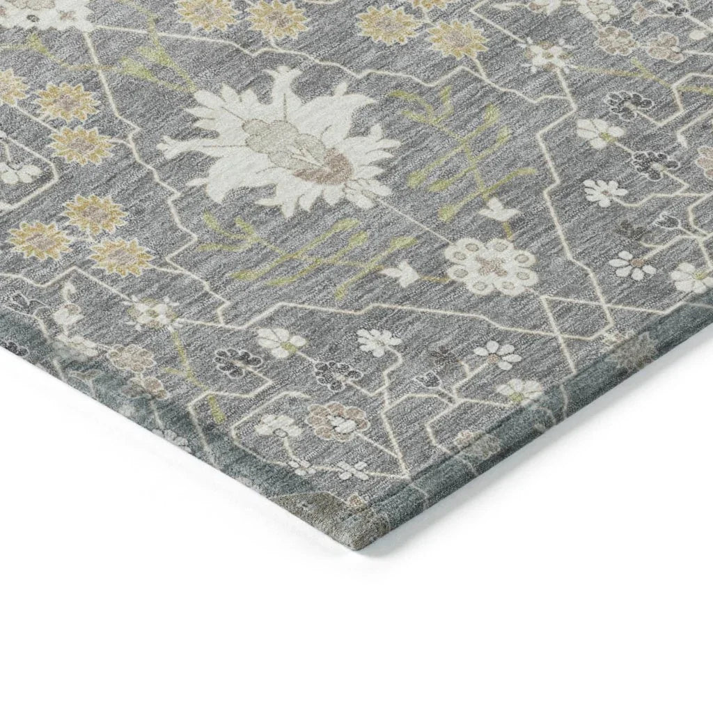 LOOMLAN Rugs Elara Gray Washable Indoor-Outdoor Rug