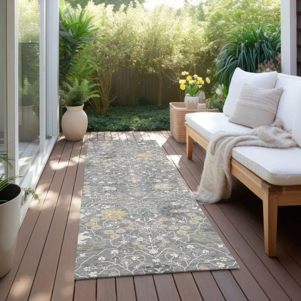 LOOMLAN Rugs Elara Gray Washable Indoor-Outdoor Rug