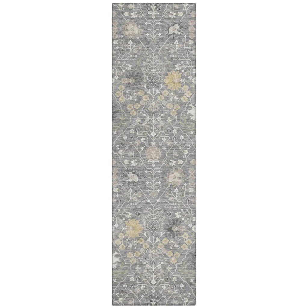 LOOMLAN Rugs Elara Gray Washable Indoor-Outdoor Rug