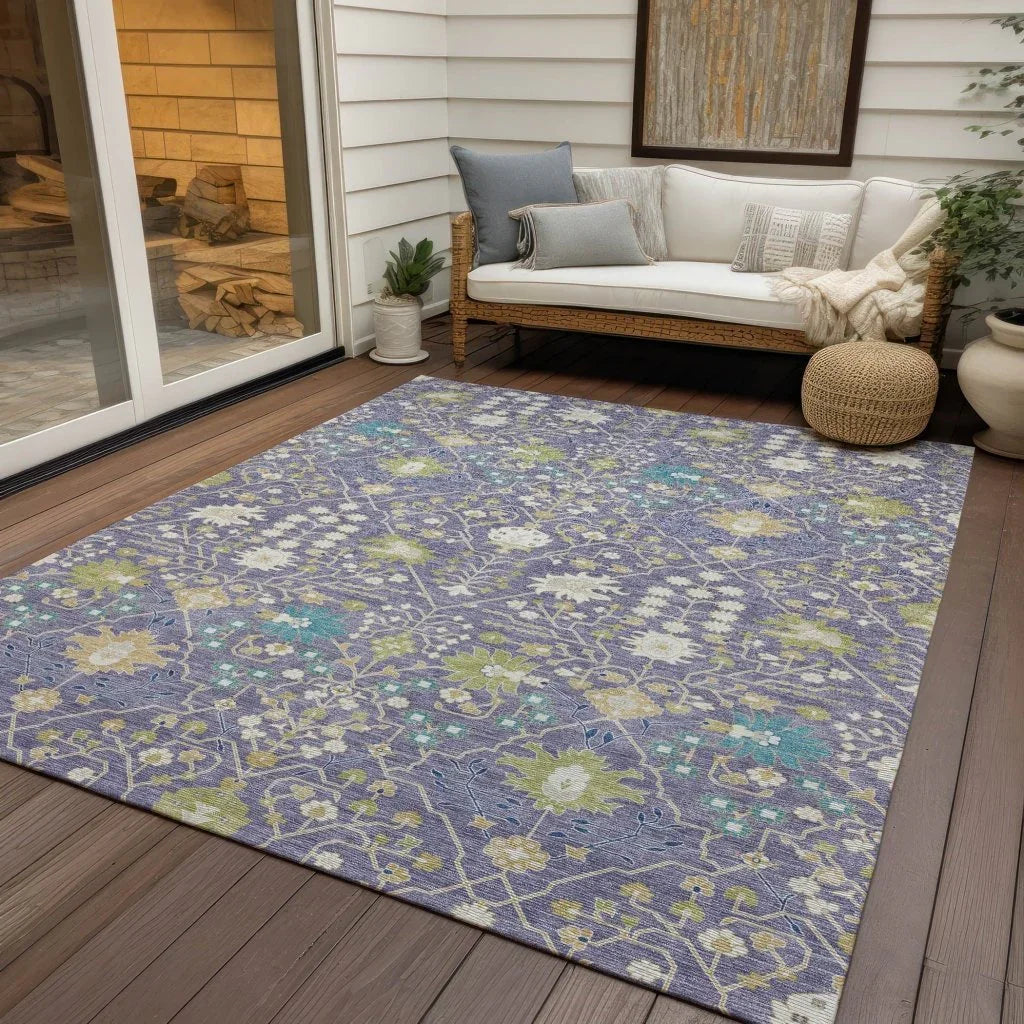 LOOMLAN Rugs Elara Purple Washable Indoor-Outdoor Rug