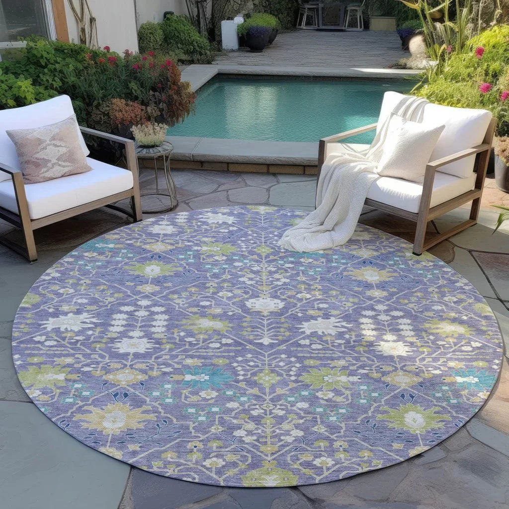 LOOMLAN Rugs Elara Purple Washable Indoor-Outdoor Rug