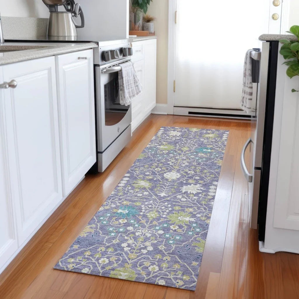 LOOMLAN Rugs Elara Purple Washable Indoor-Outdoor Rug