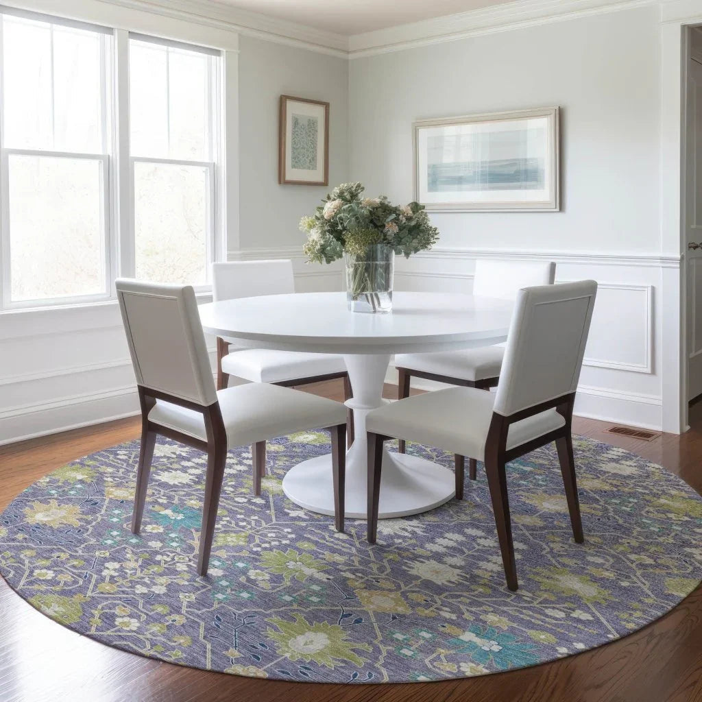 LOOMLAN Rugs Elara Purple Washable Indoor-Outdoor Rug