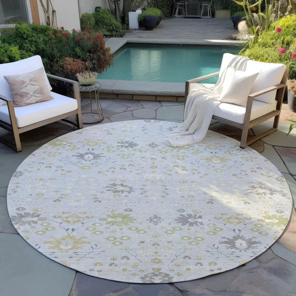 LOOMLAN Rugs Elara Silver Washable Indoor-Outdoor Rug