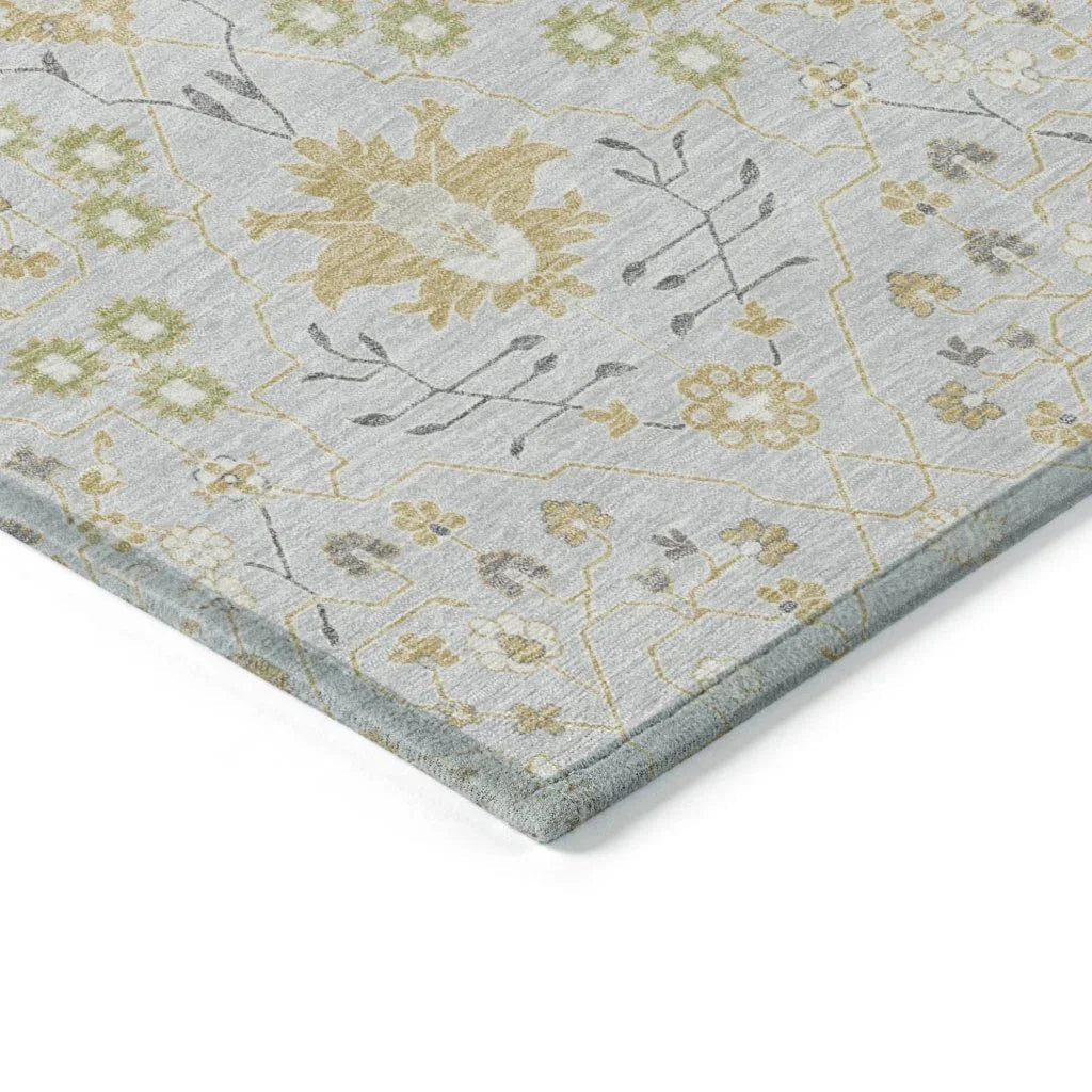 LOOMLAN Rugs Elara Silver Washable Indoor-Outdoor Rug
