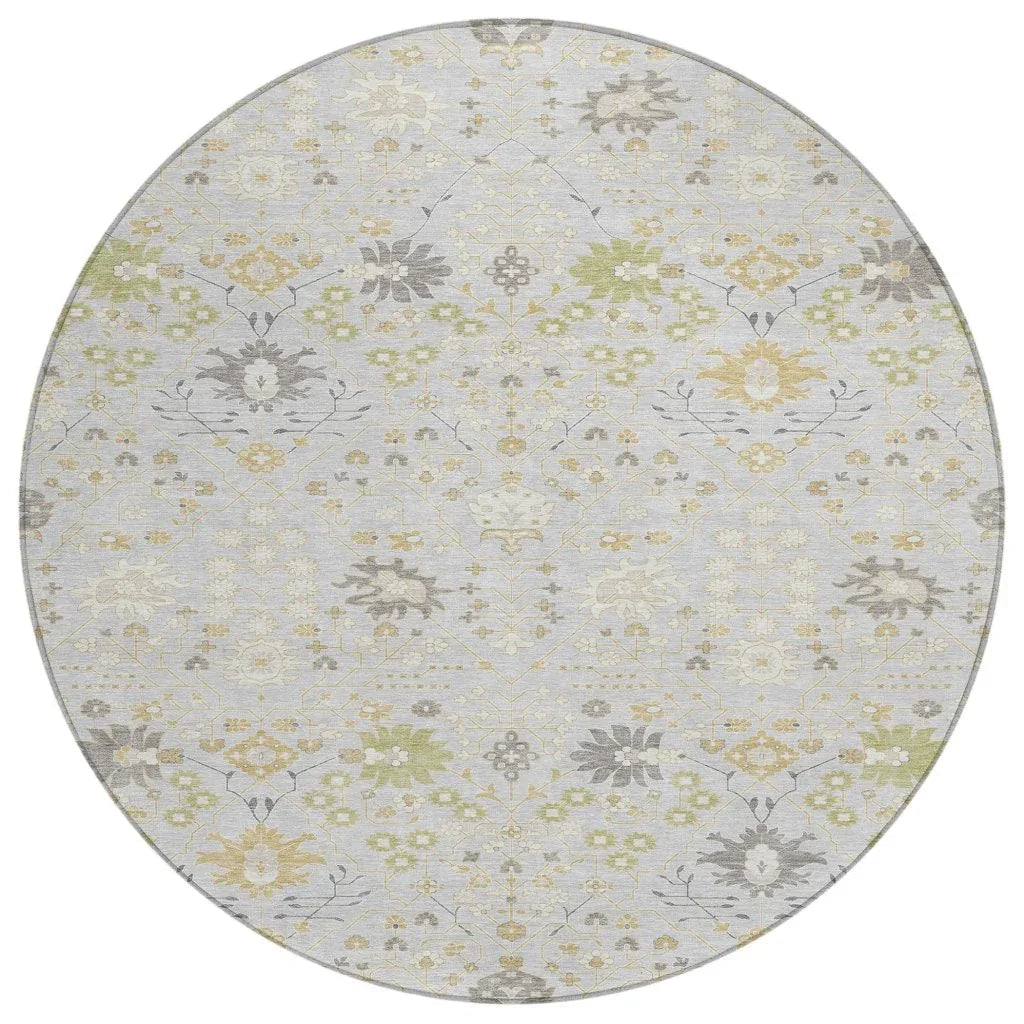LOOMLAN Rugs Elara Silver Washable Indoor-Outdoor Rug