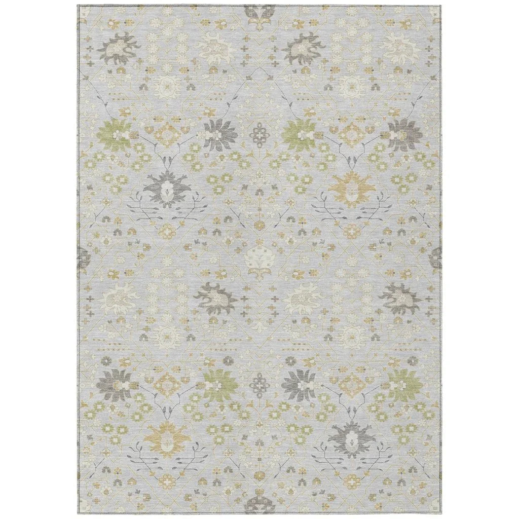 LOOMLAN Rugs Elara Silver Washable Indoor-Outdoor Rug