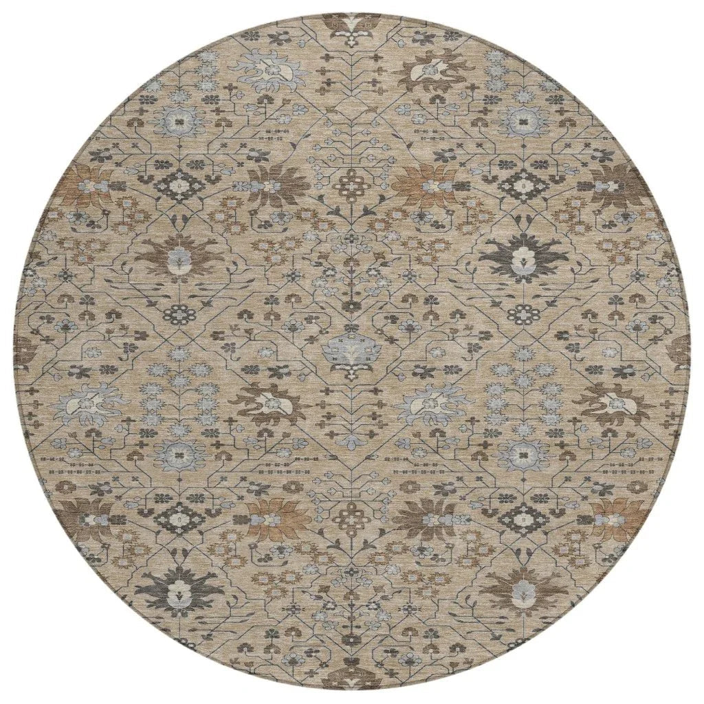 LOOMLAN Rugs Elara Taupe Washable Indoor-Outdoor Rug