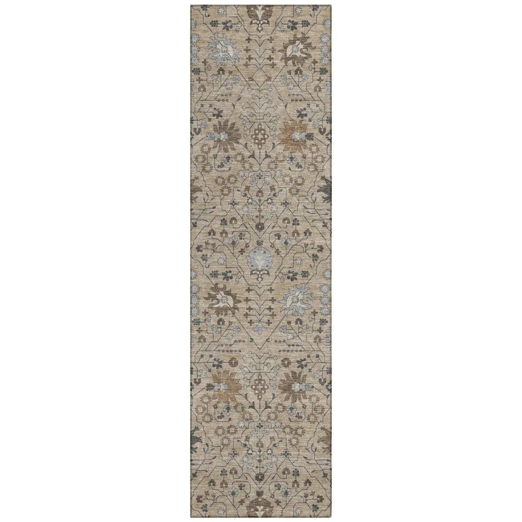 LOOMLAN Rugs Elara Taupe Washable Indoor-Outdoor Rug