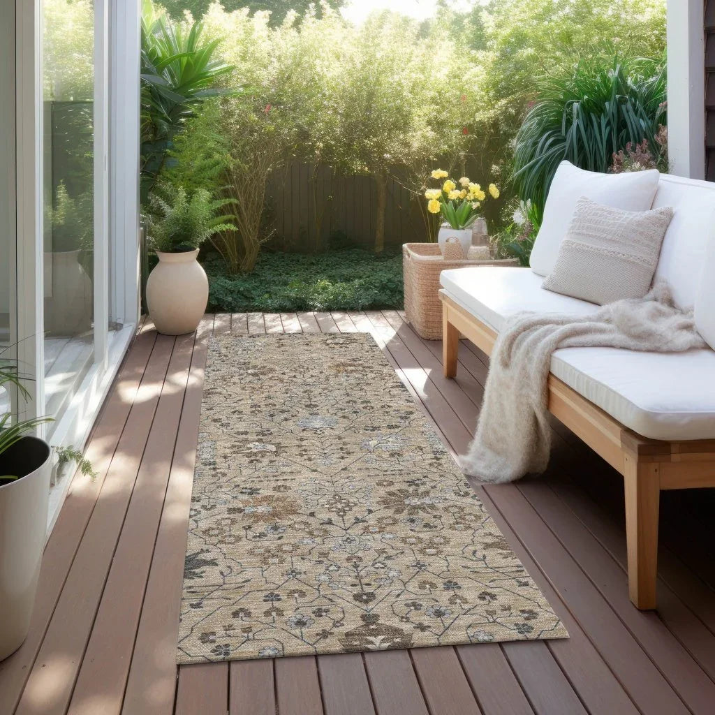 LOOMLAN Rugs Elara Taupe Washable Indoor-Outdoor Rug