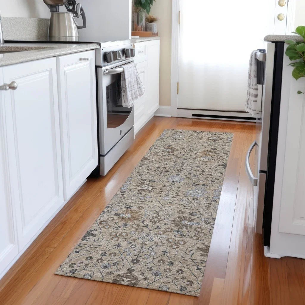 LOOMLAN Rugs Elara Taupe Washable Indoor-Outdoor Rug