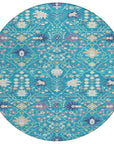 LOOMLAN Rugs Elara Teal Washable Indoor-Outdoor Rug