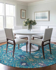 LOOMLAN Rugs Elara Teal Washable Indoor-Outdoor Rug