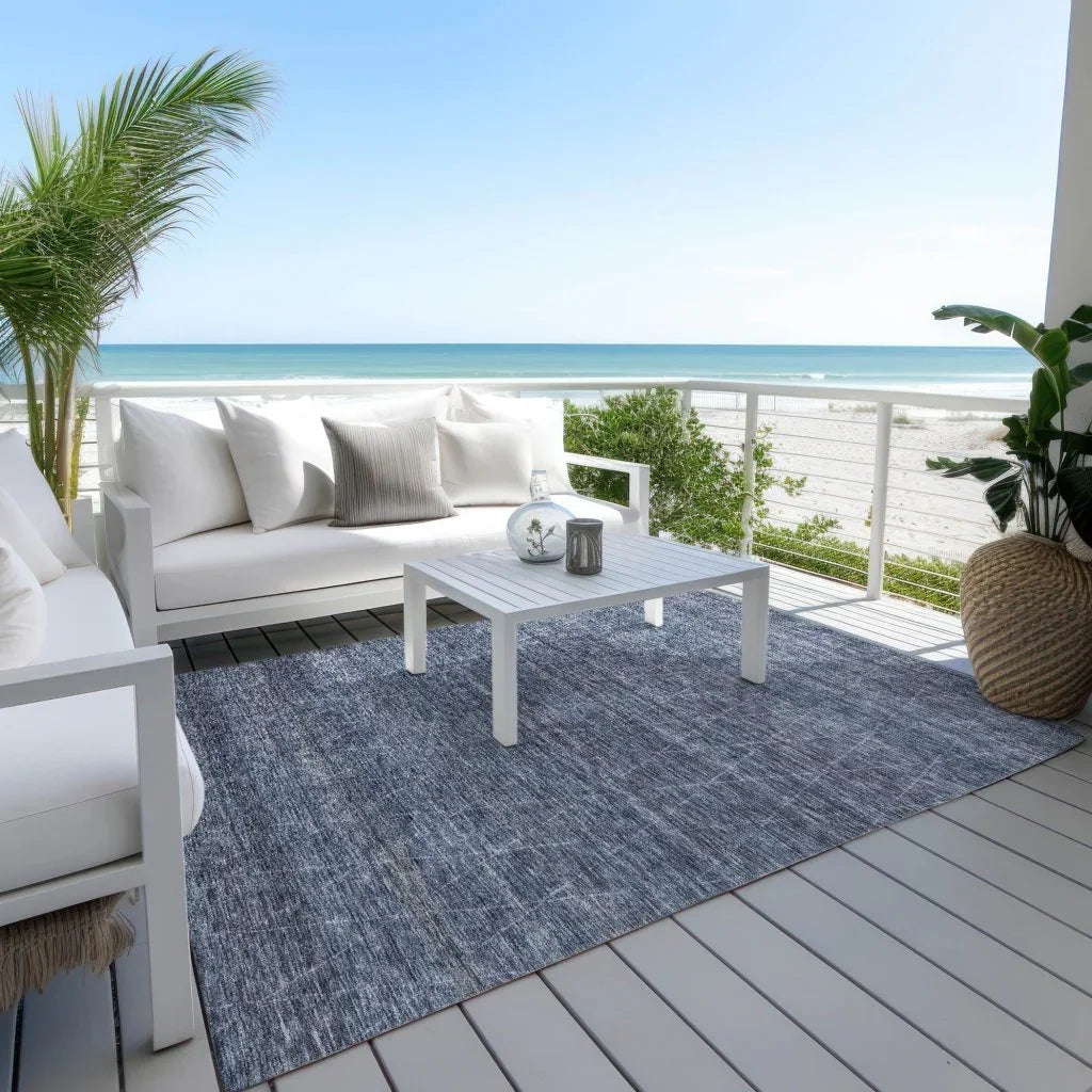 LOOMLAN Rugs Elaria Blue Washable Indoor-Outdoor Rug