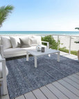 LOOMLAN Rugs Elaria Blue Washable Indoor-Outdoor Rug