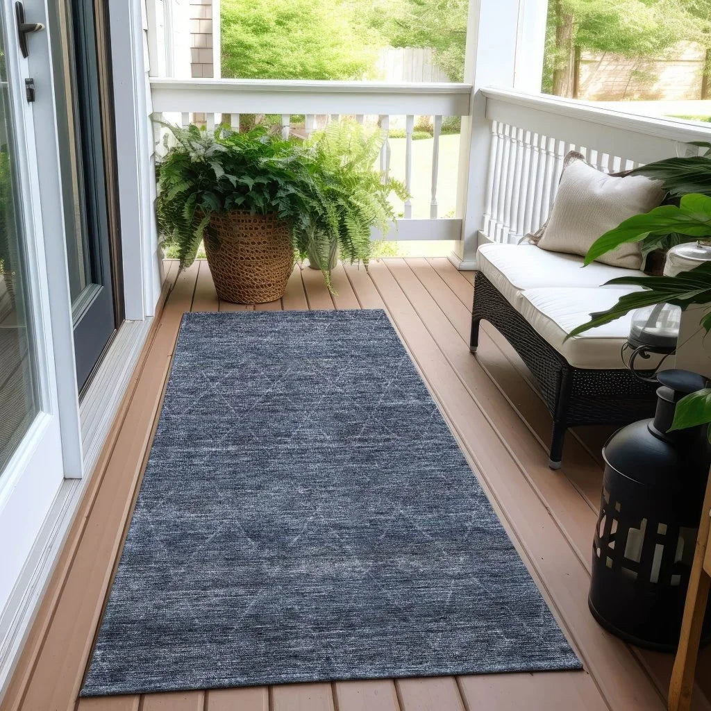LOOMLAN Rugs Elaria Blue Washable Indoor-Outdoor Rug