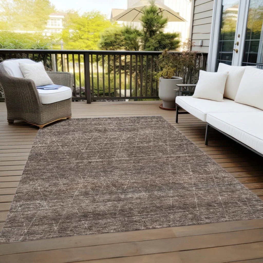 LOOMLAN Rugs Elaria Brown Washable Indoor-Outdoor Rug