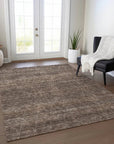 LOOMLAN Rugs Elaria Brown Washable Indoor-Outdoor Rug